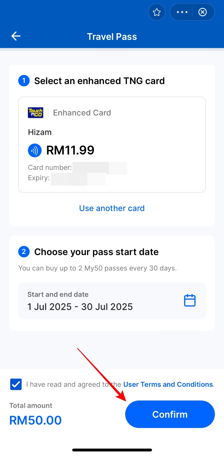 Langkah Mudah Perbaharui My50 Step 7